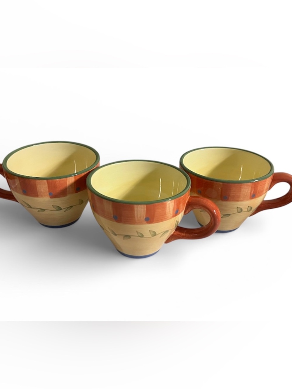 Pfaltzgraff Napoli Hand Painted Coffee Cups, Soup Mugs 16oz -Set Of 3